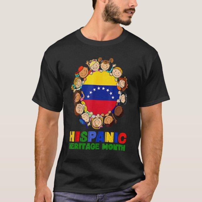 Hispanic Heritage Month Venezuela Kids Boys Girls T-Shirt (Front)