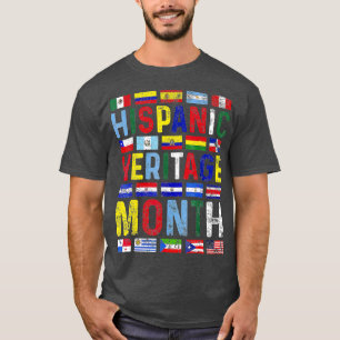 Hispanic Heritage Month Vintage Latino Countries F T-Shirt
