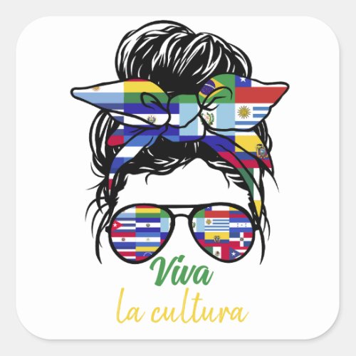 Hispanic Heritage Month Viva la cultura Square Sticker