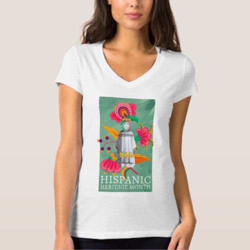 Hispanic Heritage Month Woman  Flowers T_Shirt