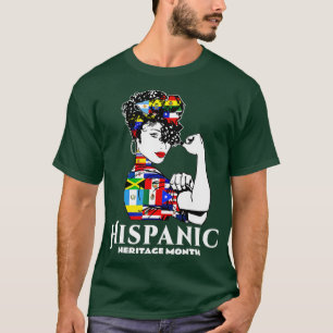Hispanic Heritage Month Woman Latino Countries Fla T-Shirt