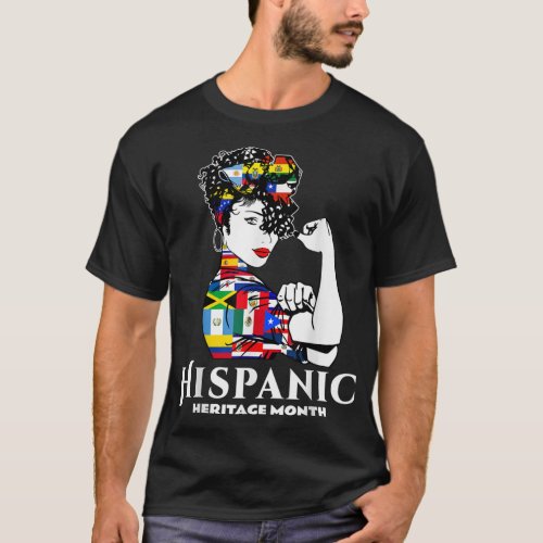 Hispanic Heritage Month Woman Latino Countries Fla T_Shirt