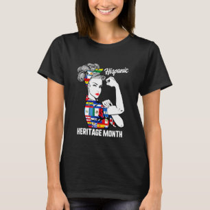 Hispanic Heritage Month Woman Latino Countries Fla T-Shirt