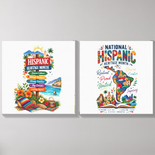 Hispanic Heritage Month Wooden Signboard design Canvas Photo Tile