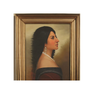 Hispanic Lady Oil Painting. Wood Wall Art