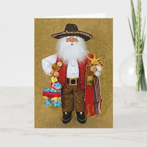 Hispanic Mexican Southwestern Texan Santa Claus Holiday Card
