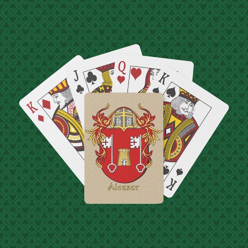 Hispanic Surname Alcazar Shield and Mantle Playing Cards
