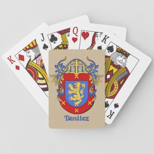 Hispanic Surname Benitez Shield and Mantle Playing Cards