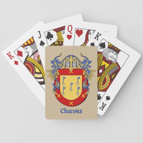 Hispanic Surname Chaves Shield and Mantle Playing Cards