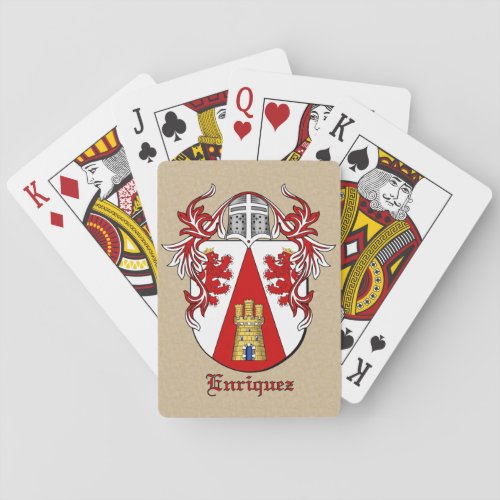 Hispanic Surname Enriquez Shield and Mantle Playing Cards