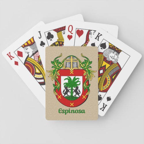 Hispanic Surname Espinosa Shield and Mantle Playing Cards