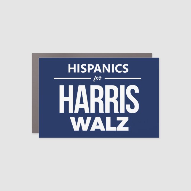 Hispanics for Harris Walz Car Magnet (Front)