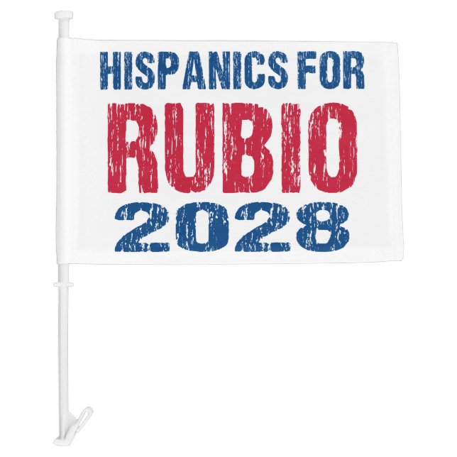 Hispanics for Rubio 2028 Car Flag (Front)