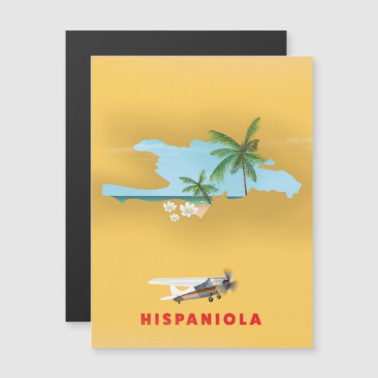 Hispaniola Map illustrated print. (Front/Back)