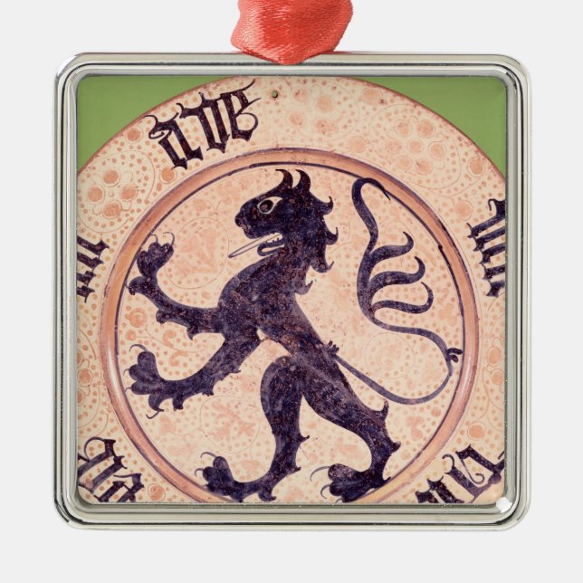 Hispano-Moresque dish, tin-glazed Metal Ornament (Front)