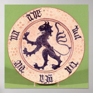 Hispano-Moresque dish, tin-glazed Poster