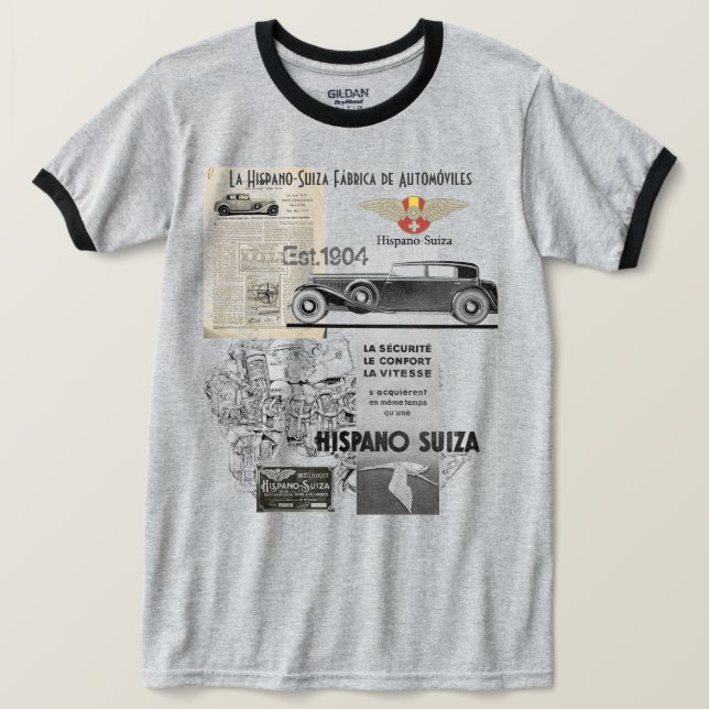 Hispano Suiza Cars T-Shirt (Design Front)