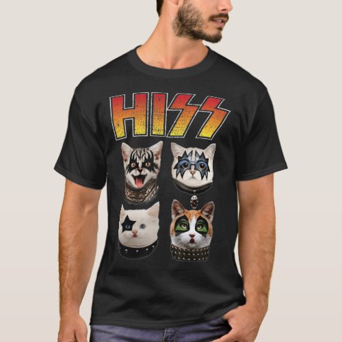 Hiss Cats Band Hiss Funny Cat Kittens Matching Gif T_Shirt