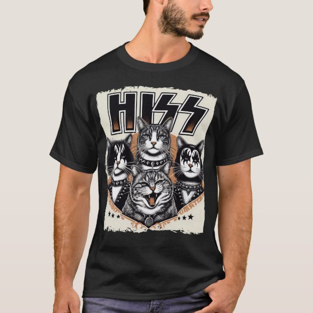 Hiss Cats Rock Kittens Rocking Music Cat Lovers T-Shirt (Front)