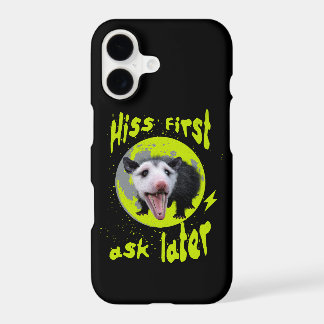 Hiss first, ask later Funny Opossum Hissing iPhone 17 Case