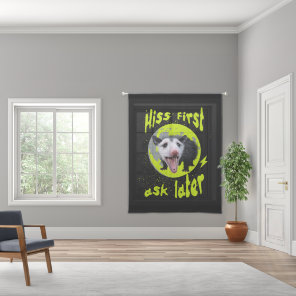 Hiss First Ask Later Funny Opossum Humor  Sheer Curtains