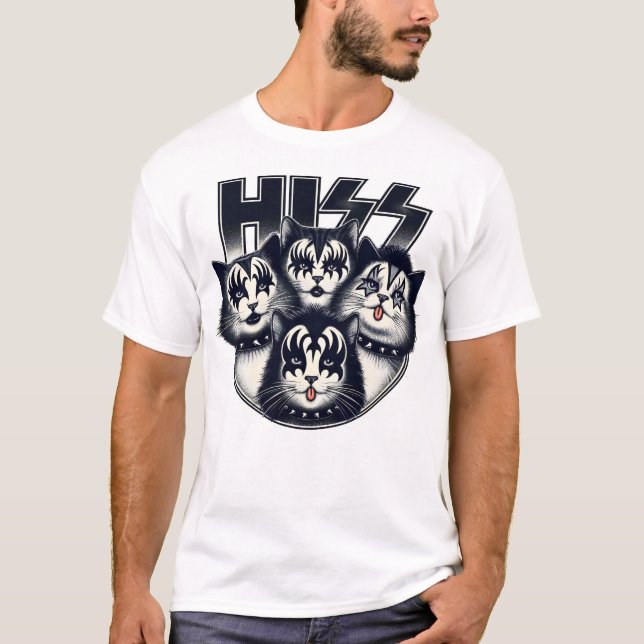 Hiss Funny Cat T-Shirt (Front)