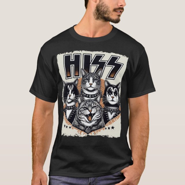 Hiss Funny Cat  T-Shirt (Front)