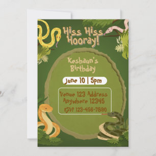 Hiss Hiss Hooray, Snake Birthday Invitation
