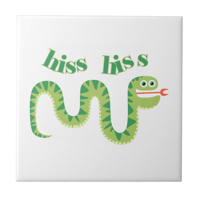 Hiss Hiss Snake Ceramic Tile (Front)