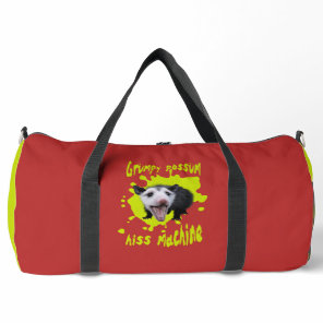 Hiss Machine Funny Grumpy Opossum Feral Humor Duffle Bag