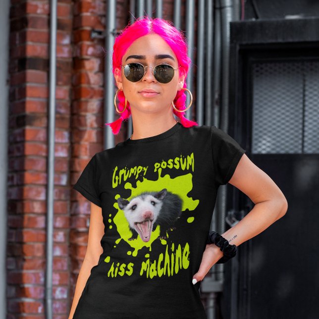 Hiss Machine Funny Grumpy Opossum Feral Humor T-Shirt (Creator Uploaded)