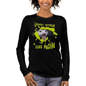 Hiss Machine Funny Grumpy Opossum Feral Humor Tri-Blend Shirt
