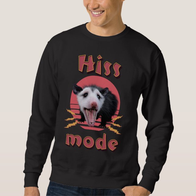Hiss Mode Funny Opossum Chaotic Animal Sweatshirt (Front)