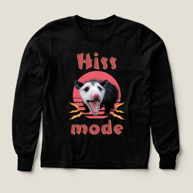 Hiss Mode Funny Opossum Chaotic Animal Tri-Blend Shirts (Design Front)