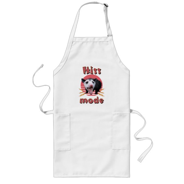 Hiss Mode Funny Opossum Hissing Long Apron (Front)