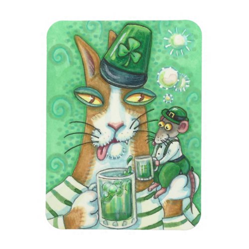 Hiss N Fitz Cat And Rat ST PATRICKS DAY MAGNET