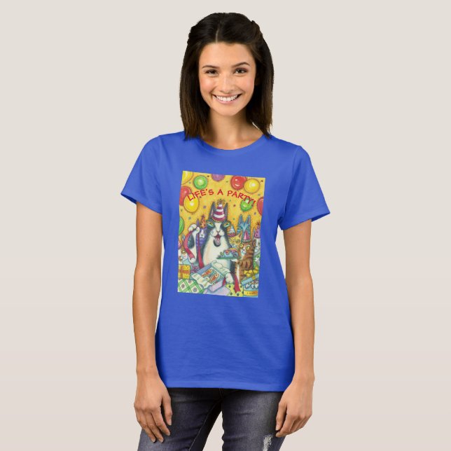 Hiss N' Fitz CAT PARTY BASIC T-SHIRT Customize (Front Full)