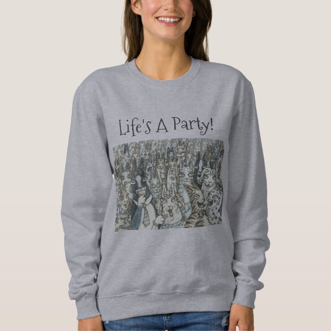 Hiss N' Fitz CAT PARTY SWEATSHIRT (Front)