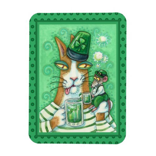 HISS N FITZ CAT  RAT CHEERS TO GREEN BEER FUNNY MAGNET