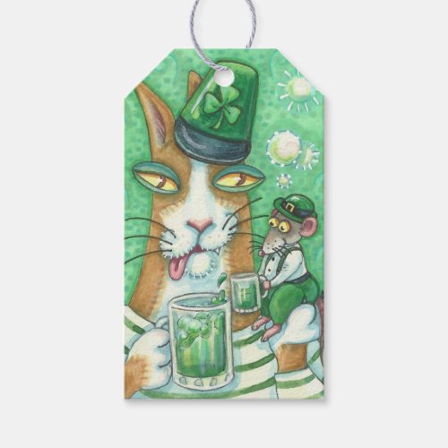 Hiss N Fitz CAT RAT GREEN BEER ST PATRICKS DAY Gift Tags
