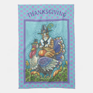 HISS N' FITZ CAT, THANKSGIVING KITCHEN TOWEL