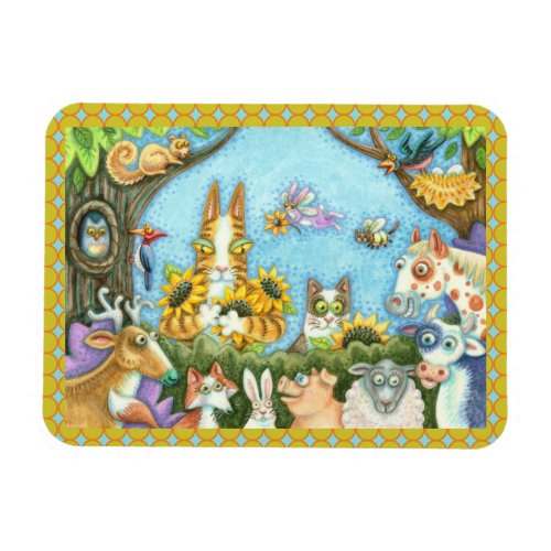 HISS N FITZ CATS AND MENAGERIE OF FRIENDS FUNNY MAGNET