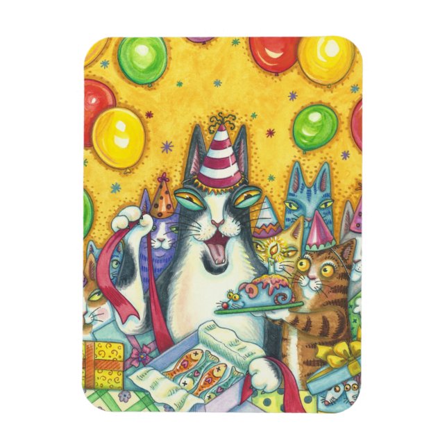Hiss N' Fitz Cats BIRTHDAY MAGNET *Customize (Vertical)