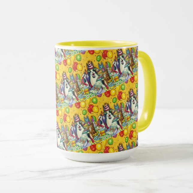 HISS N' FITZ CATS, KITTENS, MICE, FUNNY BIRTHDAY MUG (Front Right)