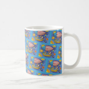HISS N' FITZ CATS & MOUSE IN 4TH OF JULY ZEPPELIN COFFEE MUG