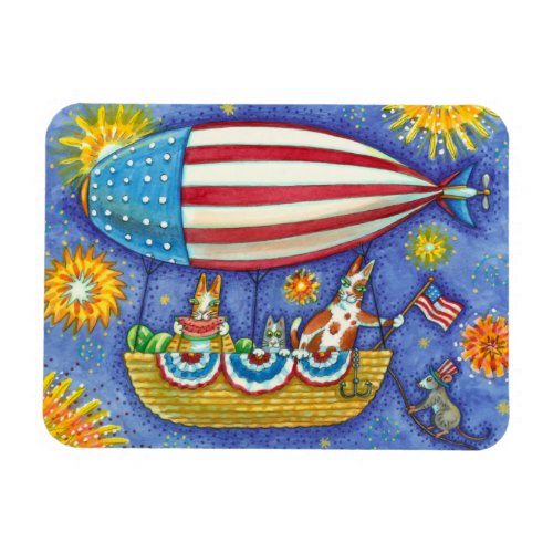 HISS N FITZ CATS  MOUSE IN 4TH OF JULY ZEPPELIN MAGNET
