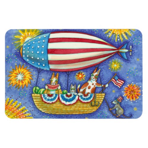 HISS N FITZ CATS  MOUSE IN 4TH OF JULY ZEPPELIN MAGNET