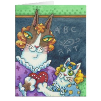 Hiss N' Fitz Cats Teacher's Pet Valentine Card by SusanBrackDesigns at Zazzle
