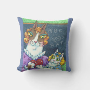 Hiss N' Fitz Cats TEACHER'S VALENTINE THROW PILLOW