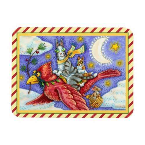 HISS N FITZ FUNNY CATS GIANT CHRISTMAS CARDINAL  MAGNET